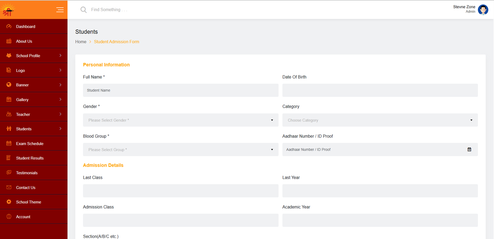 School Management Website