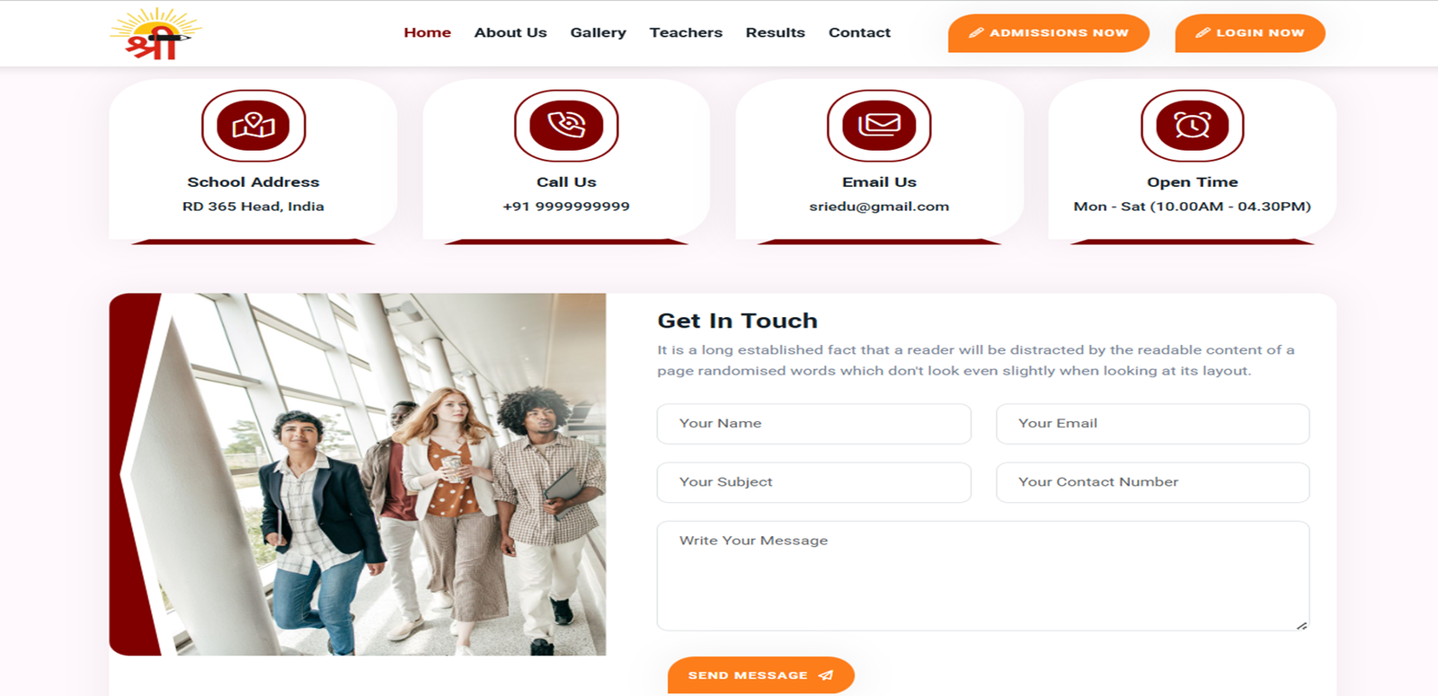 School Management Website